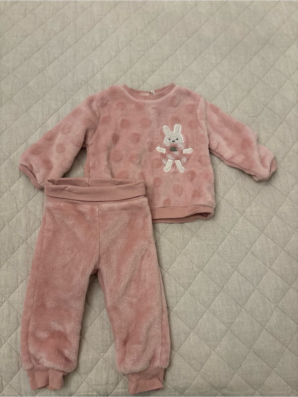 Mayoral Pink Plush Bunny Pajama Set